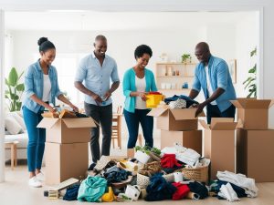 4 poople decluttering their home