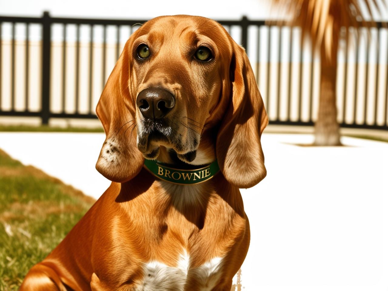 A rendering of my 10 year old Redbone Coonhound Brownie! He may be blind, but he loves to "see" all his friends as often as possible.