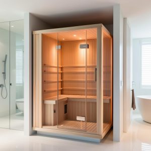 infared sauna in bathroom